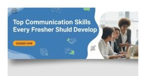 Young fresher improving communication skills through teamwork and virtual meetings.