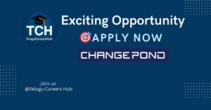 Exciting IT job opportunity at Changepond for freshers, shared by Telugu Careers Hub with apply now call to action.